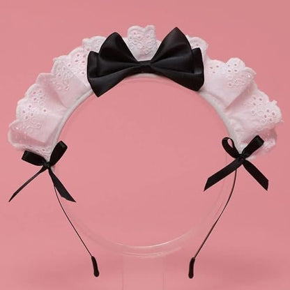 Women's Lolita Lace Bow Headband - Cute Anime Cosplay Hair Band with Ribbon Bowknot, Party Hair Accessory