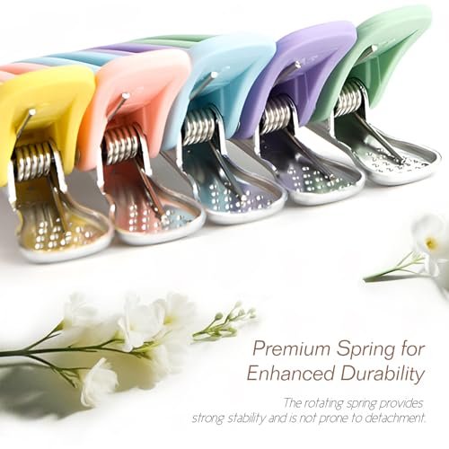 10-Pack Professional Styling Hair Clips - Anti-Slip Silicone-Banded Duck Bill Clips for Hairdressing - Colorful Aluminum Salon Cutting Clips for Women and Men - görsel 10