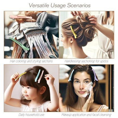 10-Pack Professional Styling Hair Clips - Anti-Slip Silicone-Banded Duck Bill Clips for Hairdressing - Colorful Aluminum Salon Cutting Clips for Women and Men