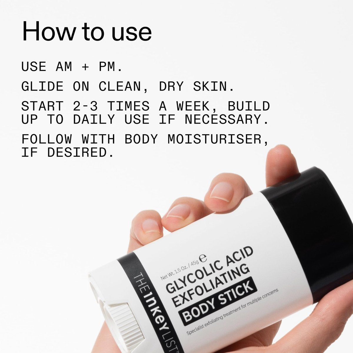 The INKEY List Glycolic Acid Exfoliating Body Stick – Deep Exfoliation for Rough, Bumpy Skin, Targets KP & Ingrown Hairs, Fragrance Free - görsel 11
