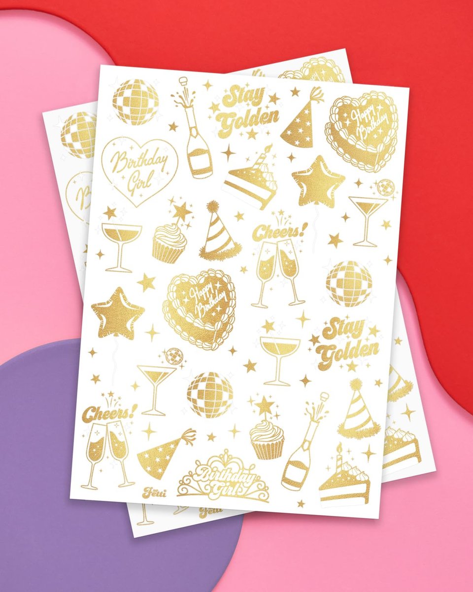 xo, Fetti Golden Birthday Temporary Tattoos - 50 Gold Styles for Birthday Party Decorations, Fun Birthday Girl Party Favors, HBD, Older Wiser Hotter, Fifty and Fabulous, Funny Bday Gift - görsel 4