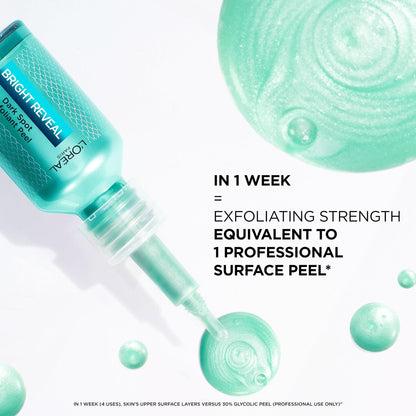 L'Oreal Paris Bright Reveal Dark Spot Exfoliant Peel with 25% AHA BHA PHA Face Exfoliator Solution - 0.84 Fl Oz