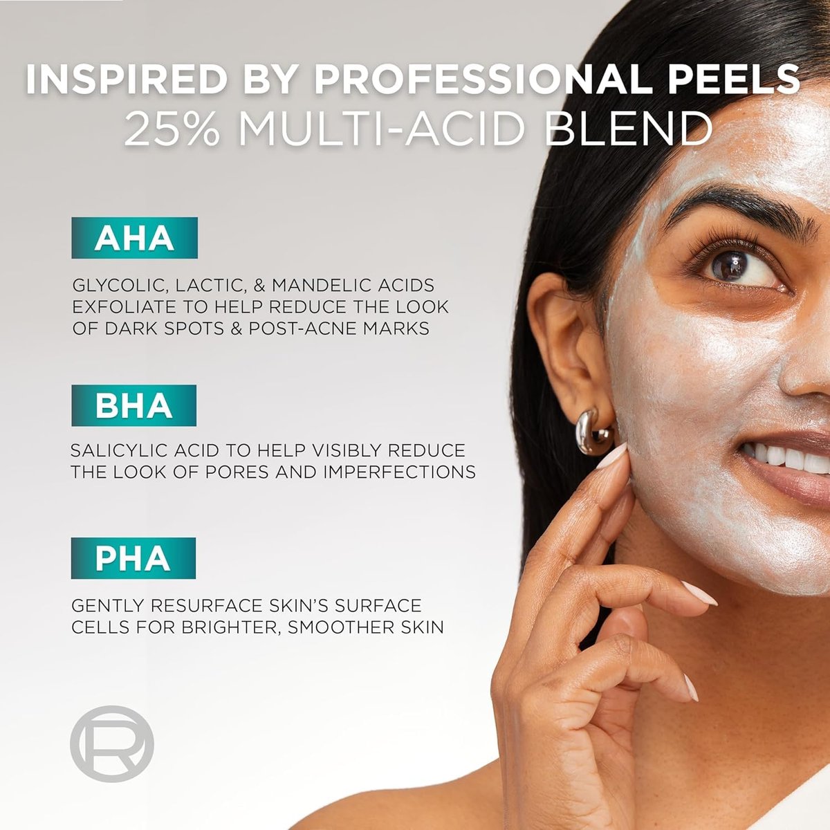 L'Oreal Paris Bright Reveal Dark Spot Exfoliant Peel with 25% AHA BHA PHA Face Exfoliator Solution - 0.84 Fl Oz - görsel 5