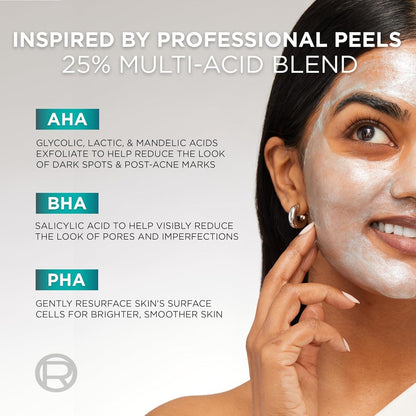 L'Oreal Paris Bright Reveal Dark Spot Exfoliant Peel with 25% AHA BHA PHA Face Exfoliator Solution - 0.84 Fl Oz