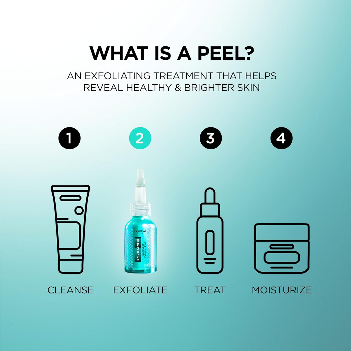 L'Oreal Paris Bright Reveal Dark Spot Exfoliant Peel with 25% AHA BHA PHA Face Exfoliator Solution - 0.84 Fl Oz - görsel 15