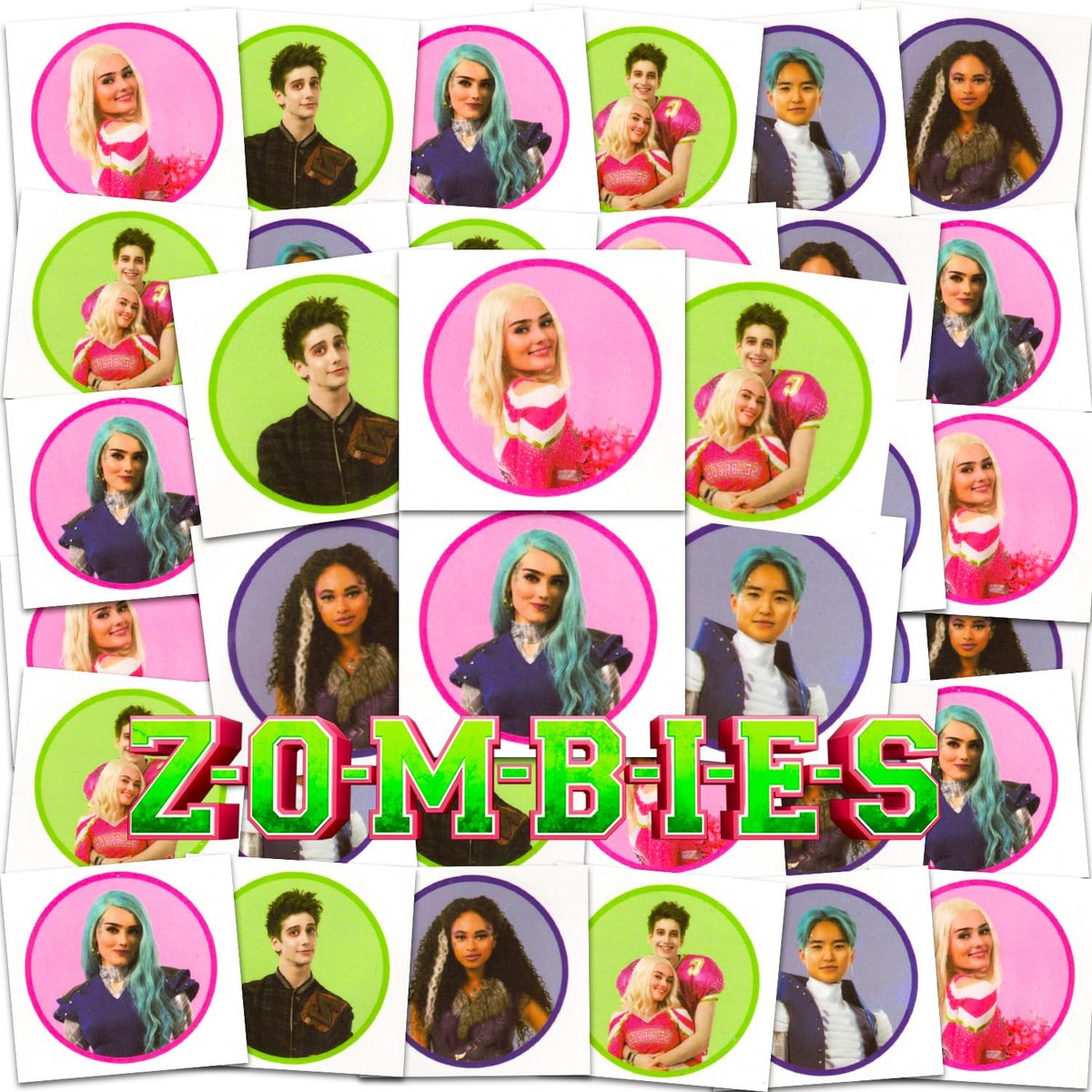 Disney Zombies Temporary Tattoos Party Favors Bundle – 72 Perforated Individual 2" x 2" Tattoos for Kids, Boys, Girls – Disney Zombies Party Supplies - görsel 1