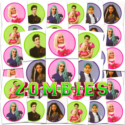 Disney Zombies Temporary Tattoos Party Favors Bundle – 72 Perforated Individual 2" x 2" Tattoos for Kids, Boys, Girls – Disney Zombies Party Supplies