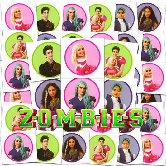 Disney Zombies Temporary Tattoos Party Favors Bundle – 72 Perforated Individual 2" x 2" Tattoos for Kids, Boys, Girls – Disney Zombies Party Supplies