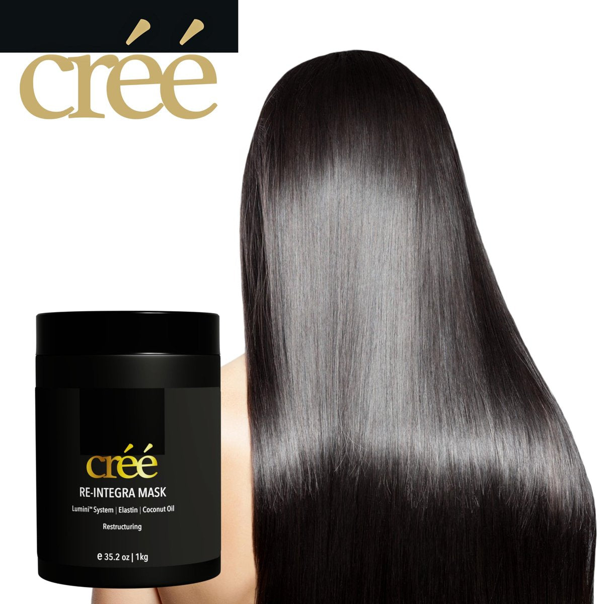 Créé Re-Integra Lumini System Elastin & Coconut Oil Hair Mask – 10.5 oz - görsel 7