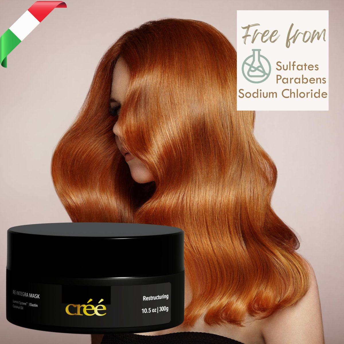Créé Re-Integra Lumini System Elastin & Coconut Oil Hair Mask – 10.5 oz - görsel 3