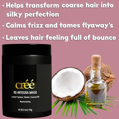 Créé Re-Integra Lumini System Elastin & Coconut Oil Hair Mask – 10.5 oz