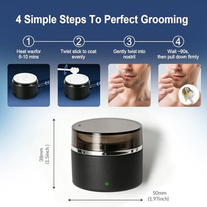 Nose Wax Kit for Men & Women - Nose Hair Wax Kit with 100g Wax Beads, 20 Sticks, Mini Wax Warmer, Portable USB Wax Kit for Facial Hair Removal (Black-USB) Avelisse