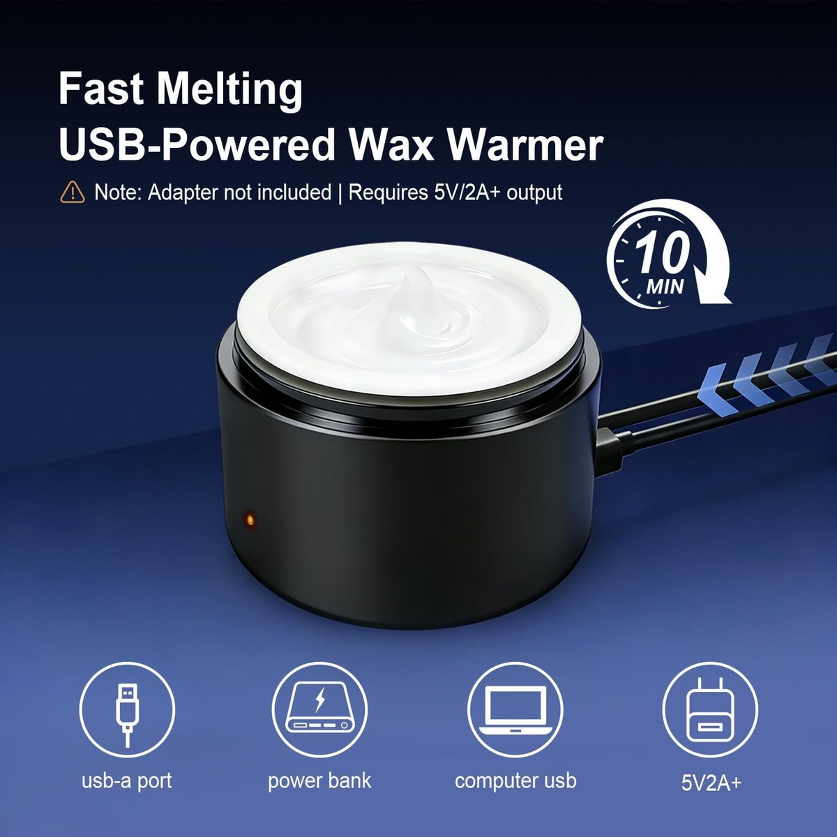 Nose Wax Kit for Men & Women - Nose Hair Wax Kit with 100g Wax Beads, 20 Sticks, Mini Wax Warmer, Portable USB Wax Kit for Facial Hair Removal (Black-USB) Avelisse