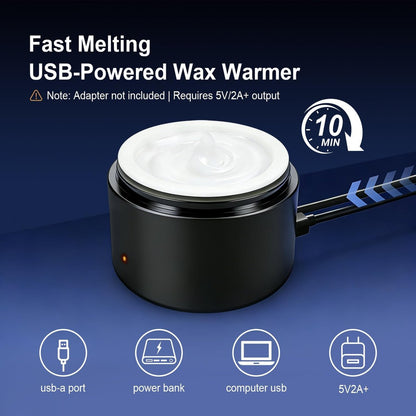 Nose Wax Kit for Men & Women - Nose Hair Wax Kit with 100g Wax Beads, 20 Sticks, Mini Wax Warmer, Portable USB Wax Kit for Facial Hair Removal (Black-USB) Avelisse