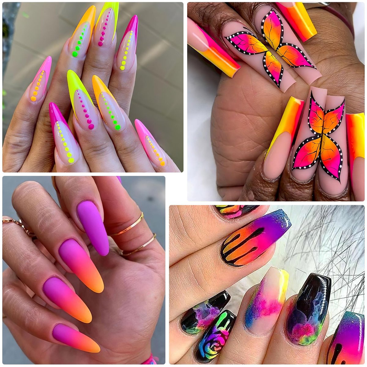 12 Colors Fluorescent Rainbow Pigment Powder for Nails, Acrylic Resin Powder High-Gloss Paint for Gradient Smoke Nails, Halloween Manicure & Makeup - görsel 5