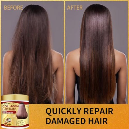 Collagen Hair Treatment Mask & Hair Growth Serum – Deep Conditioner for Dry, Damaged Hair, Natural Hair Regrowth Oil for Men & Women Avelisse