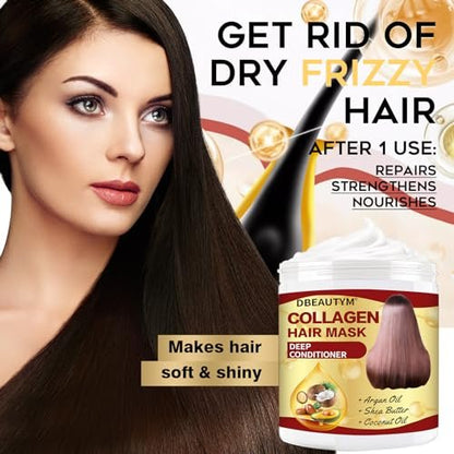 Collagen Hair Treatment Mask & Hair Growth Serum – Deep Conditioner for Dry, Damaged Hair, Natural Hair Regrowth Oil for Men & Women Avelisse