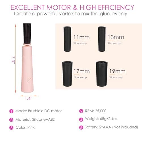 BRILLIRARE Electric Nail Lacquer Shaker - Pink, Nail Polish Mixer for Even Shaking, Time-Saving Handsfree Tool - görsel 4