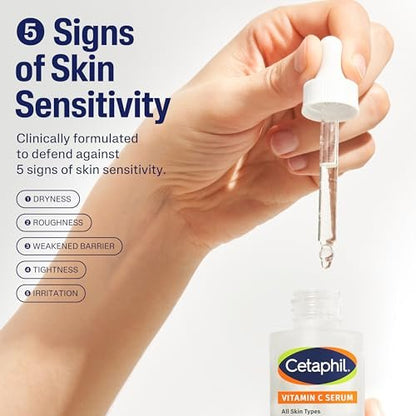 Cetaphil Vitamin C Serum with Niacinamide – Visibly Reduces Dark Spots & Hyperpigmentation for Sensitive Skin, Fragrance Free, Dermatologist Tested, 1 oz Avelisse