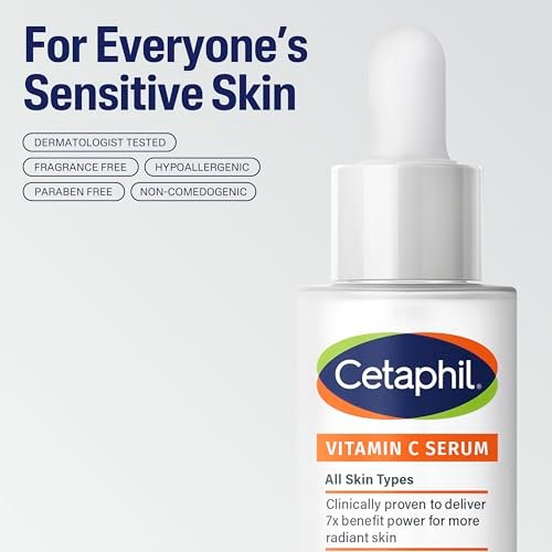 Cetaphil Vitamin C Serum with Niacinamide – Visibly Reduces Dark Spots & Hyperpigmentation for Sensitive Skin, Fragrance Free, Dermatologist Tested, 1 oz Avelisse