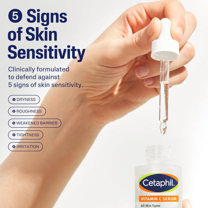 Cetaphil Vitamin C Serum with Niacinamide – Visibly Reduces Dark Spots & Hyperpigmentation for Sensitive Skin, Fragrance Free, Dermatologist Tested, 1 oz Avelisse
