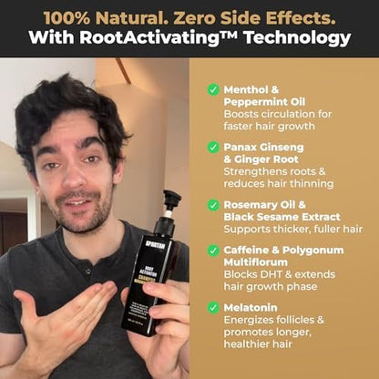 SPARTAN™ Root Activator Shampoo For Men - Hair Growth Shampoo for Hair Loss and Thinning Hair Avelisse