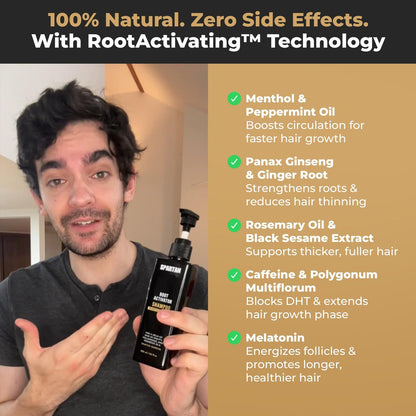 SPARTAN™ Root Activator Shampoo For Men - Hair Growth Shampoo for Hair Loss and Thinning Hair Avelisse