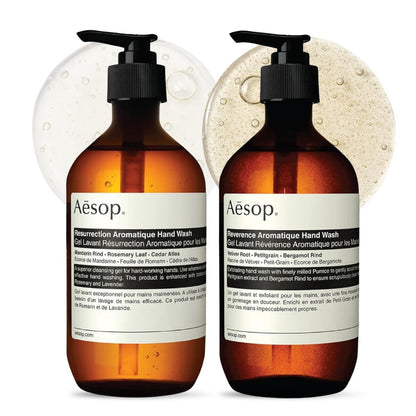Aesop Resurrection & Reverence Aromatique Hand Wash Set – Nourishing Hand Wash & Gentle Exfoliating Hand Soap Duo | Botanical Cleansers with Hydrating Essential Oil Blend | 16.9 oz Each (2 Pack) Avelisse