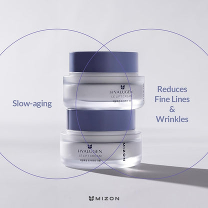MIZON Hyalugen Le Lift Cream – Deep Hydration & Youthful Skin with Hyaluronic Acid and Marine Collagen (1.69 oz)