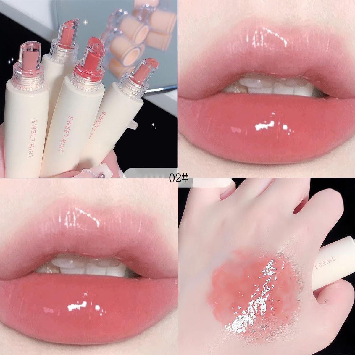 Baorder 4-Piece Hydrating Jelly Lip Gloss Set – Long Lasting, Waterproof, Non-Stick Cup Lip Glaze with Moisturizing Tinted Lip Balm & Mirror Finish - görsel 6