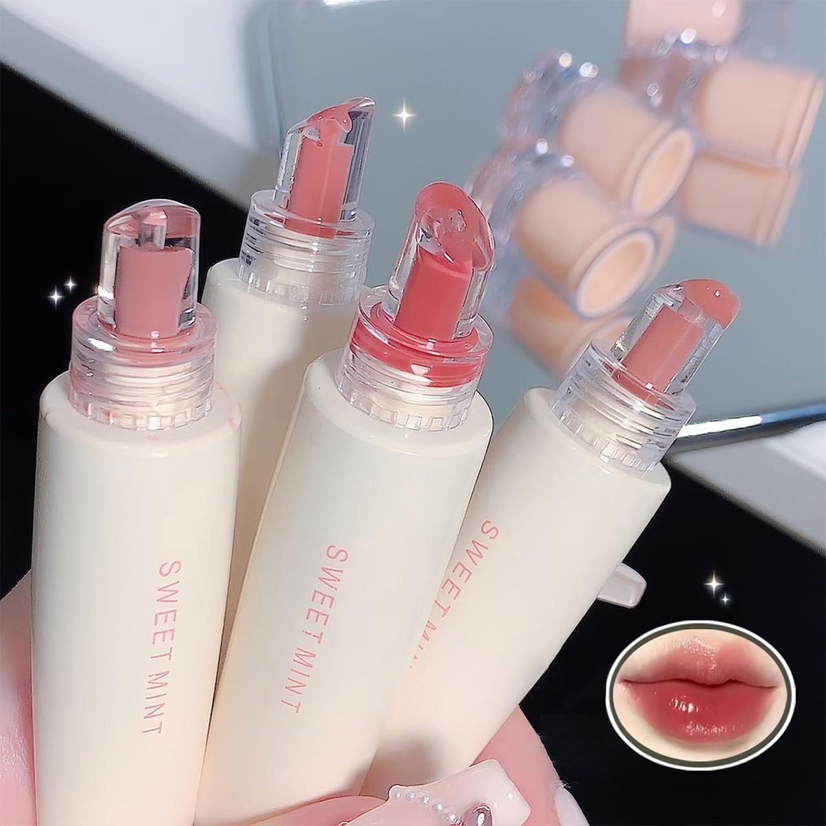 Baorder 4-Piece Hydrating Jelly Lip Gloss Set – Long Lasting, Waterproof, Non-Stick Cup Lip Glaze with Moisturizing Tinted Lip Balm & Mirror Finish - görsel 2