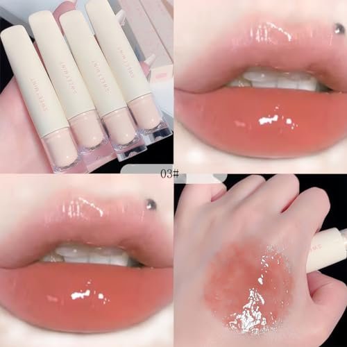 Baorder 4-Piece Hydrating Jelly Lip Gloss Set – Long Lasting, Waterproof, Non-Stick Cup Lip Glaze with Moisturizing Tinted Lip Balm & Mirror Finish - görsel 7