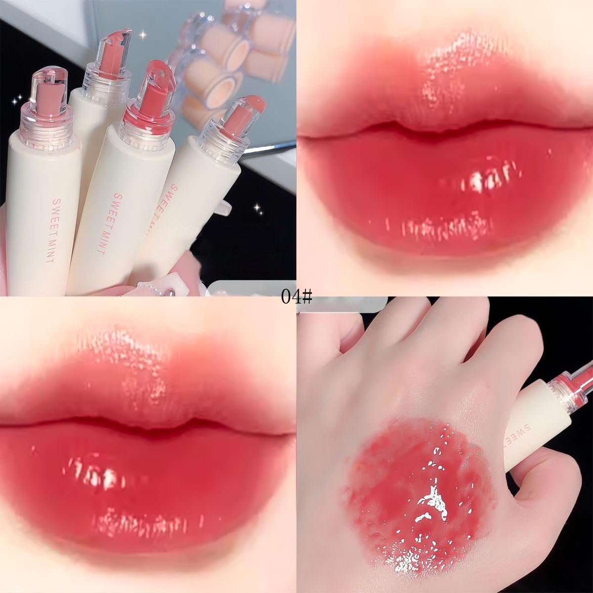 Baorder 4-Piece Hydrating Jelly Lip Gloss Set – Long Lasting, Waterproof, Non-Stick Cup Lip Glaze with Moisturizing Tinted Lip Balm & Mirror Finish - görsel 10