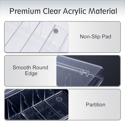 MoyRetty Acrylic Lash Extension Organizer – Large Capacity Clear Storage Box for Eyelash Supplies Avelisse