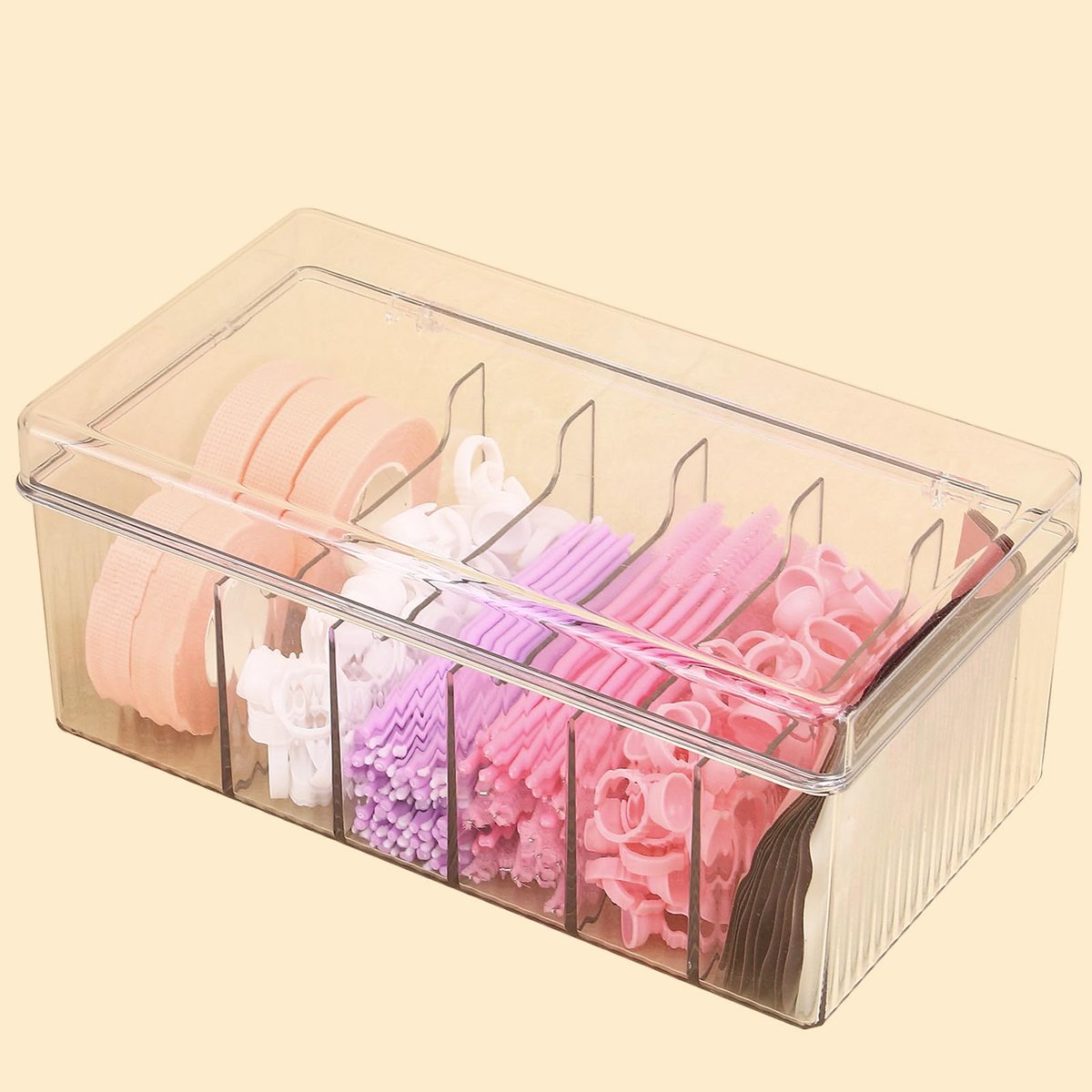 MoyRetty Acrylic Lash Extension Organizer – Large Capacity Clear Storage Box for Eyelash Supplies Avelisse