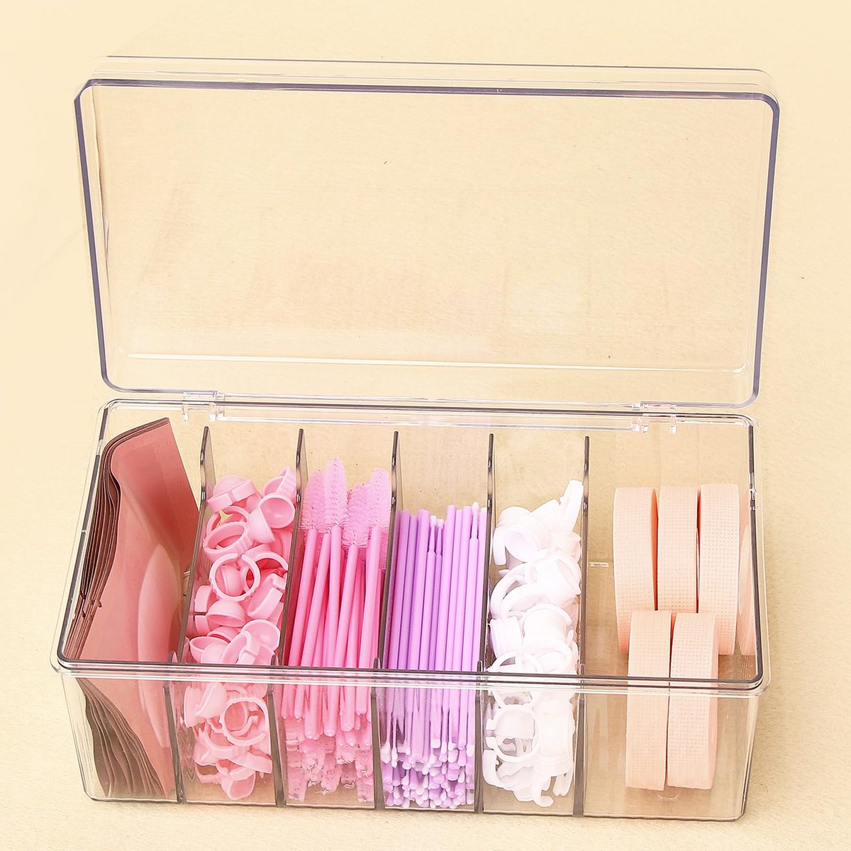 MoyRetty Acrylic Lash Extension Organizer – Large Capacity Clear Storage Box for Eyelash Supplies Avelisse