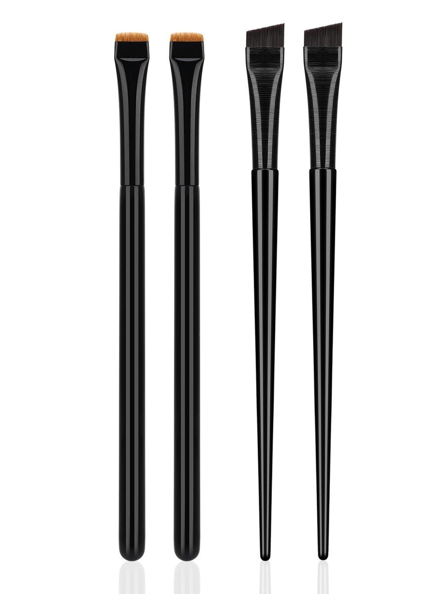 QUEEJOY Eyebrow Brush Set - 2Pcs Angled & – Ultra-Thin Bristles: The fine, dense bristles allow for precise – Image 1