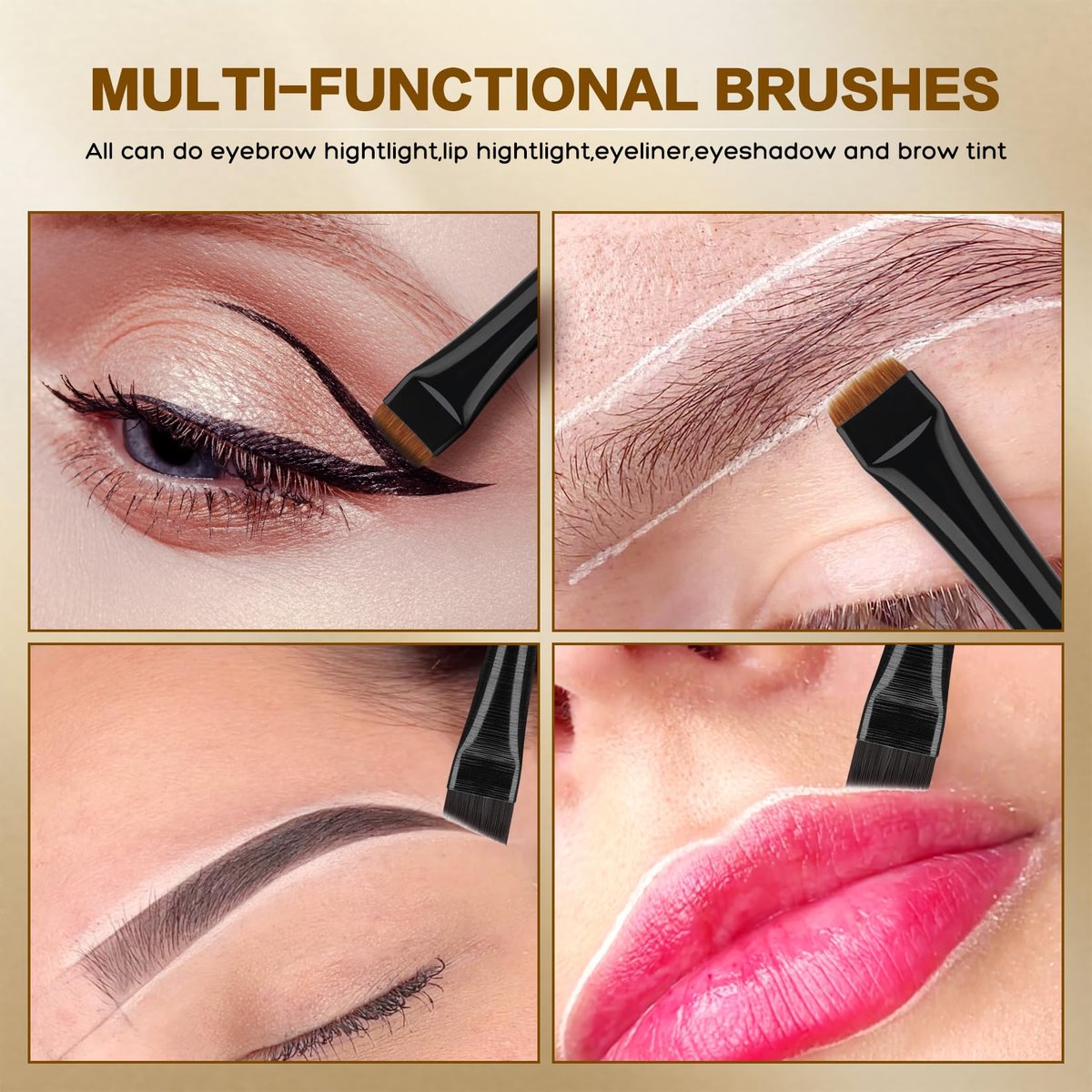 QUEEJOY Eyebrow Brush Set - 2Pcs Angled & – Item Weight: 0.431 kg – Image 9