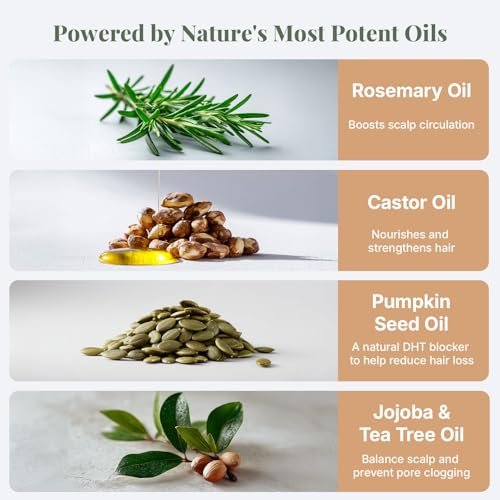 The ÉLIX USDA Organic Rosemary Oil for Hair Growth | Thickening Formula with Castor & Pumpkin Seed | for Hair Loss & Thinning | Made in USA | 4oz Avelisse