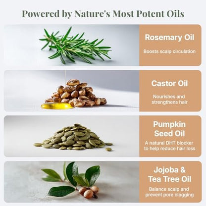 The ÉLIX USDA Organic Rosemary Oil for Hair Growth | Thickening Formula with Castor & Pumpkin Seed | for Hair Loss & Thinning | Made in USA | 4oz Avelisse