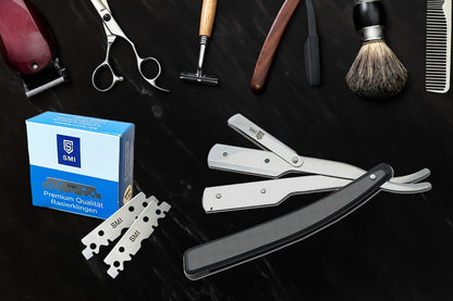 SMI Razor Blades Professional for Men - 200 Replaceable Half Blades (2 Pack, Silver)