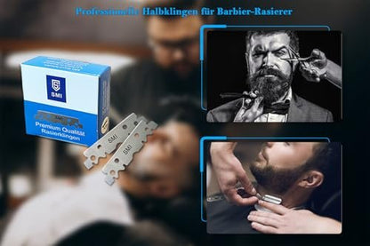 SMI Razor Blades Professional for Men - 200 Replaceable Half Blades (2 Pack, Silver)