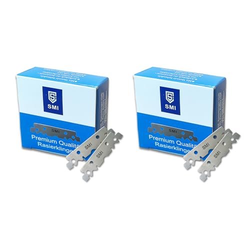 SMI Razor Blades Professional for Men - 200 Replaceable Half Blades (2 Pack, Silver) - görsel 2