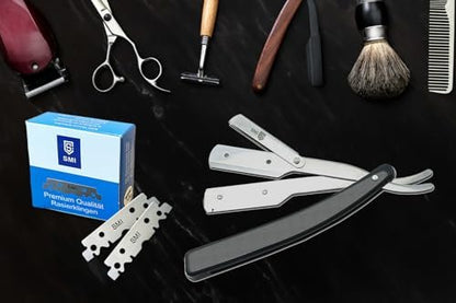 SMI Razor Blades Professional for Men - 200 Replaceable Half Blades (2 Pack, Silver)