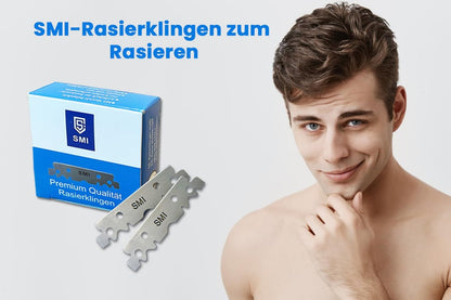 SMI Razor Blades Professional for Men - 200 Replaceable Half Blades (2 Pack, Silver)