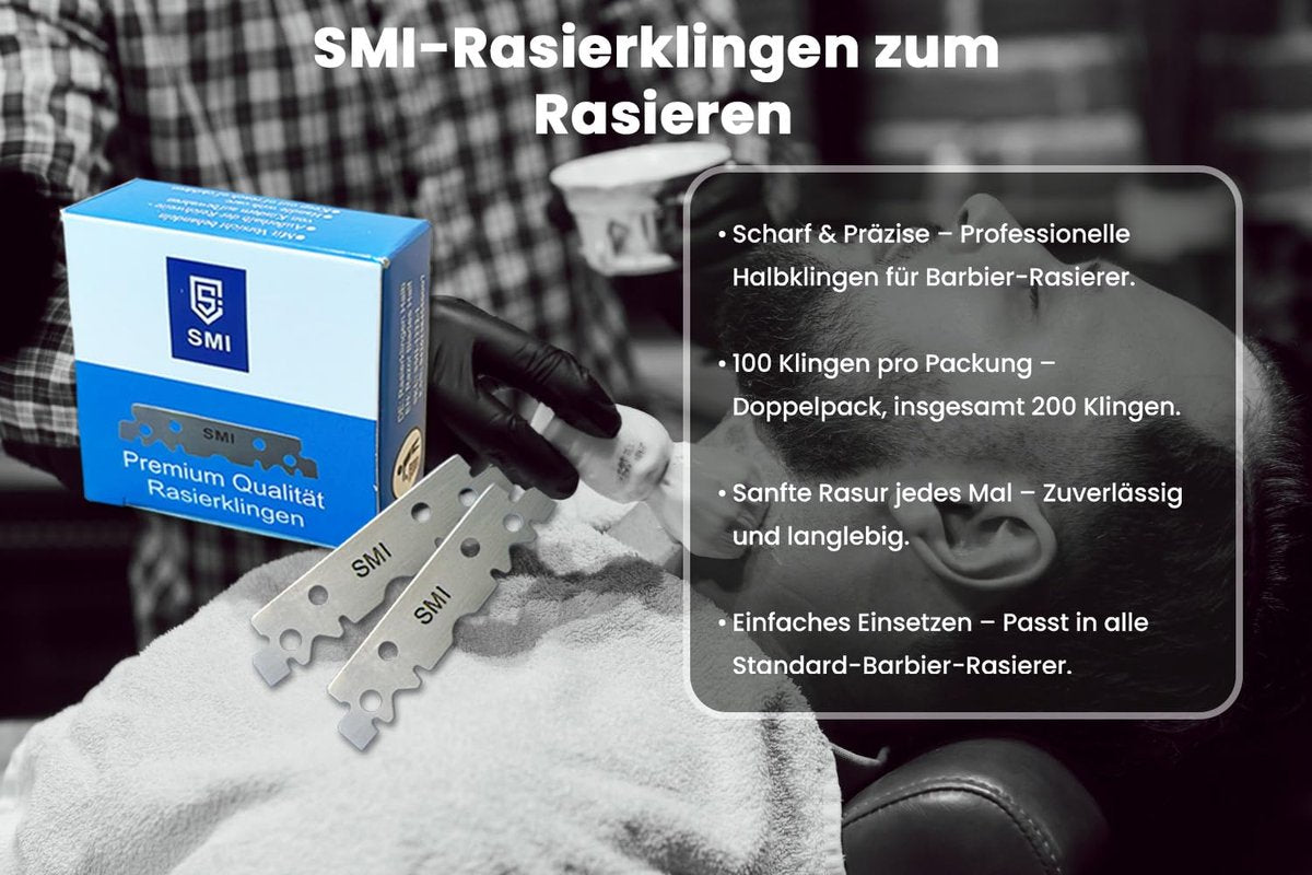 SMI Razor Blades Professional for Men - 200 Replaceable Half Blades (2 Pack, Silver) - görsel 11