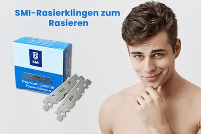 SMI Razor Blades Professional for Men - 200 Replaceable Half Blades (2 Pack, Silver)