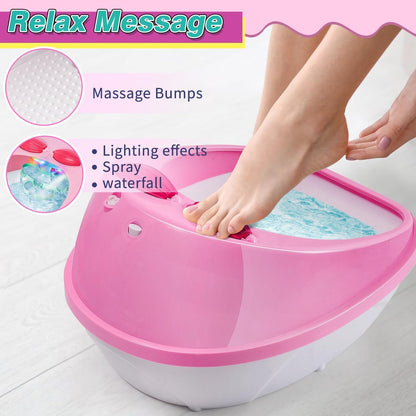 B Bascolor Kids Foot Spa & Nail Kit Set - Complete Manicure Pedicure Salon Toy for Girls Ages 5-12, Foot Soak Tub with Massage and Nail Dryer, Pretend Play Gift for Christmas Birthday Avelisse