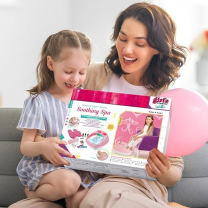 B Bascolor Kids Foot Spa & Nail Kit Set - Complete Manicure Pedicure Salon Toy for Girls Ages 5-12, Foot Soak Tub with Massage and Nail Dryer, Pretend Play Gift for Christmas Birthday Avelisse