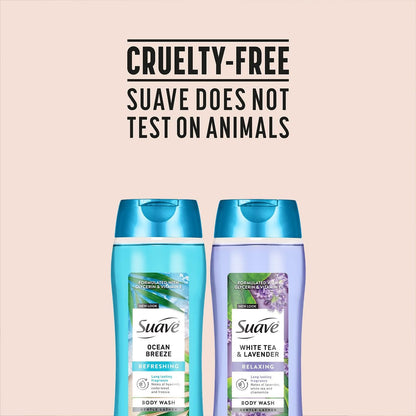 Suave Body Wash Variety 2-Pack: Ocean Breeze & White Tea Lavender – Gentle Body Washes with Fresh Blend Oil Essence, 18 Oz Each Avelisse